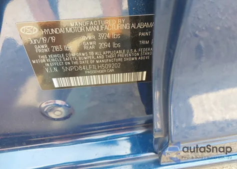 2020 Hyundai Elantra Sel z USA, uszkodzony, nr VIN 5NPD84LF1LH509202